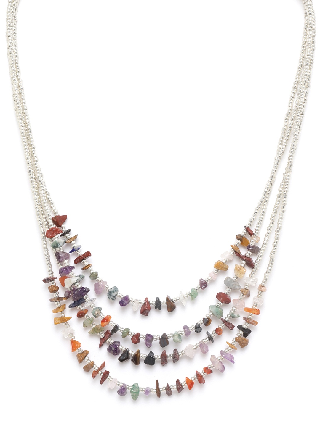

RICHEERA Multicoloured Beaded Layered Necklace, Multi