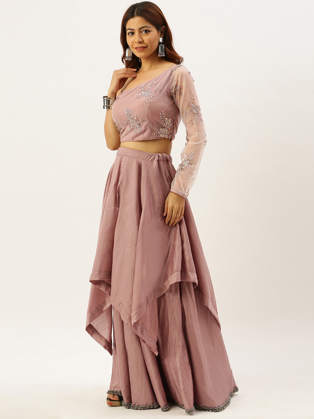 

Ethnovog Mauve Made to Measure Lehenga with Blouse