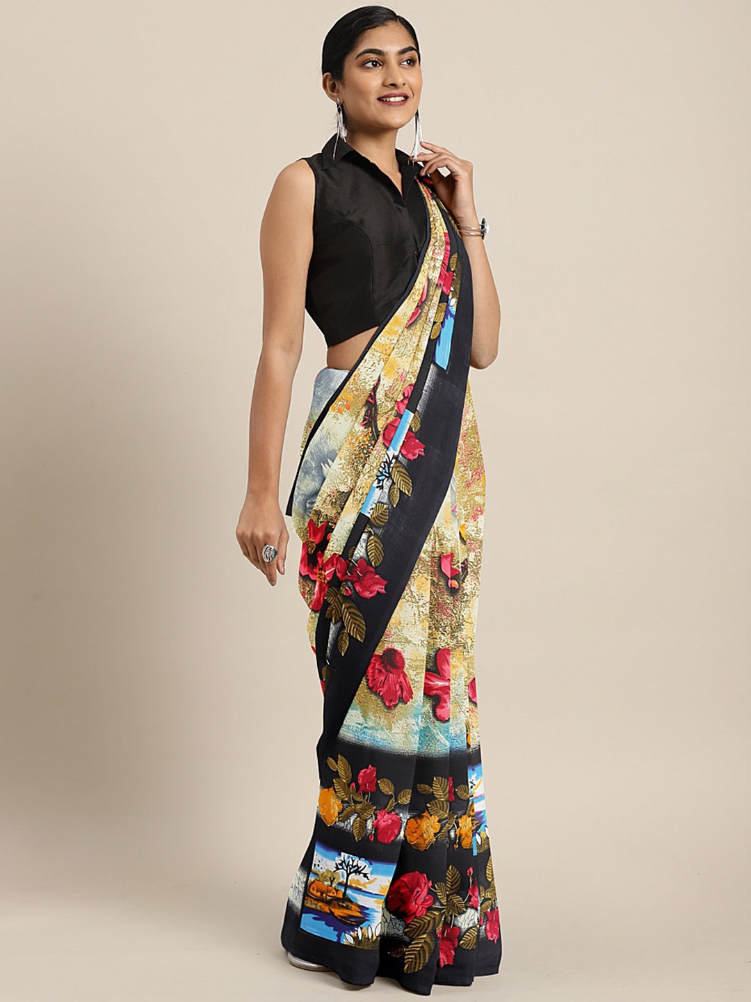 

KALINI Multicoloured Printed Saree, Multi