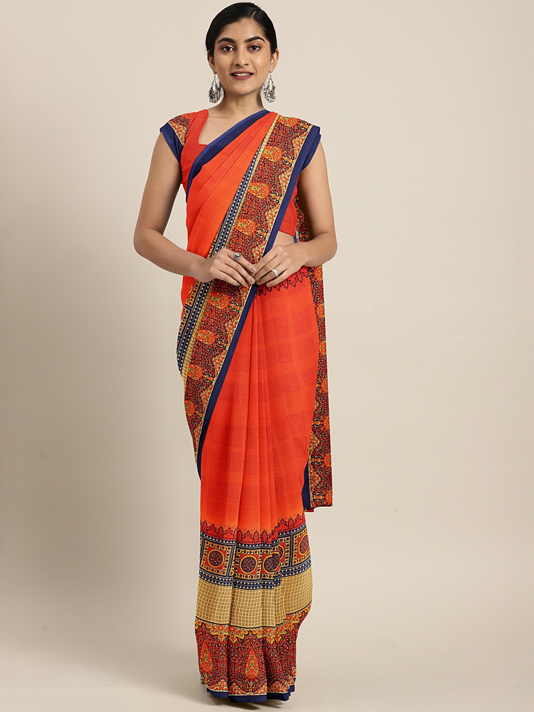 

KALINI Red Printed Saree