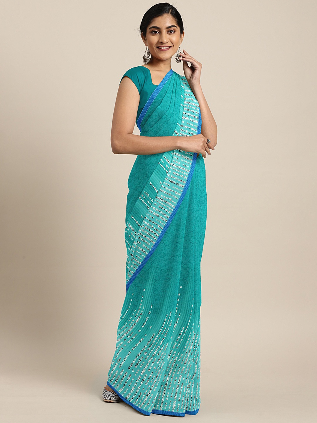 

KALINI Sea Green Printed Saree