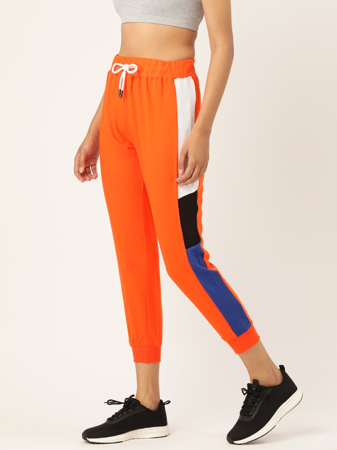 

The Dry State Pure Cotton Women Orange Solid Slim Fit Joggers