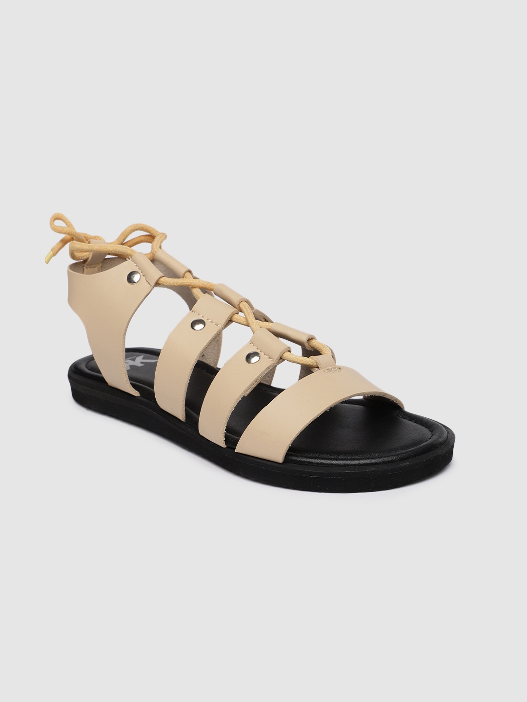 

Kook N Keech Women Nude-Coloured Mid-Top Gladiators Flats