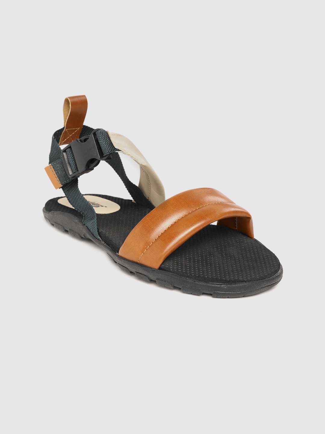 

The Roadster Lifestyle Co Women Brown & Cream-Coloured Colourblocked Sports Sandals