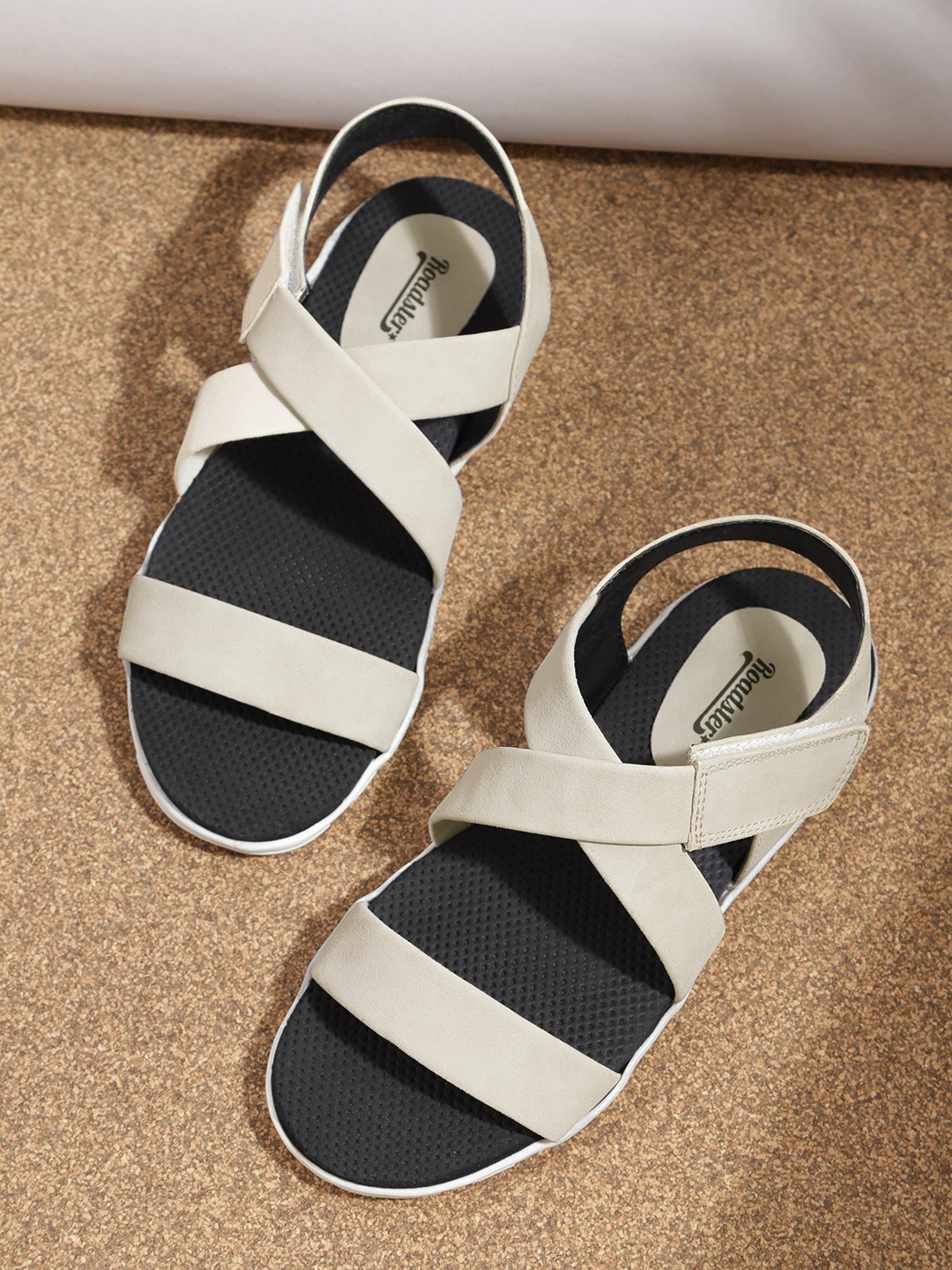 

The Roadster Lifestyle Co Women Off-White Solid Sports Sandals