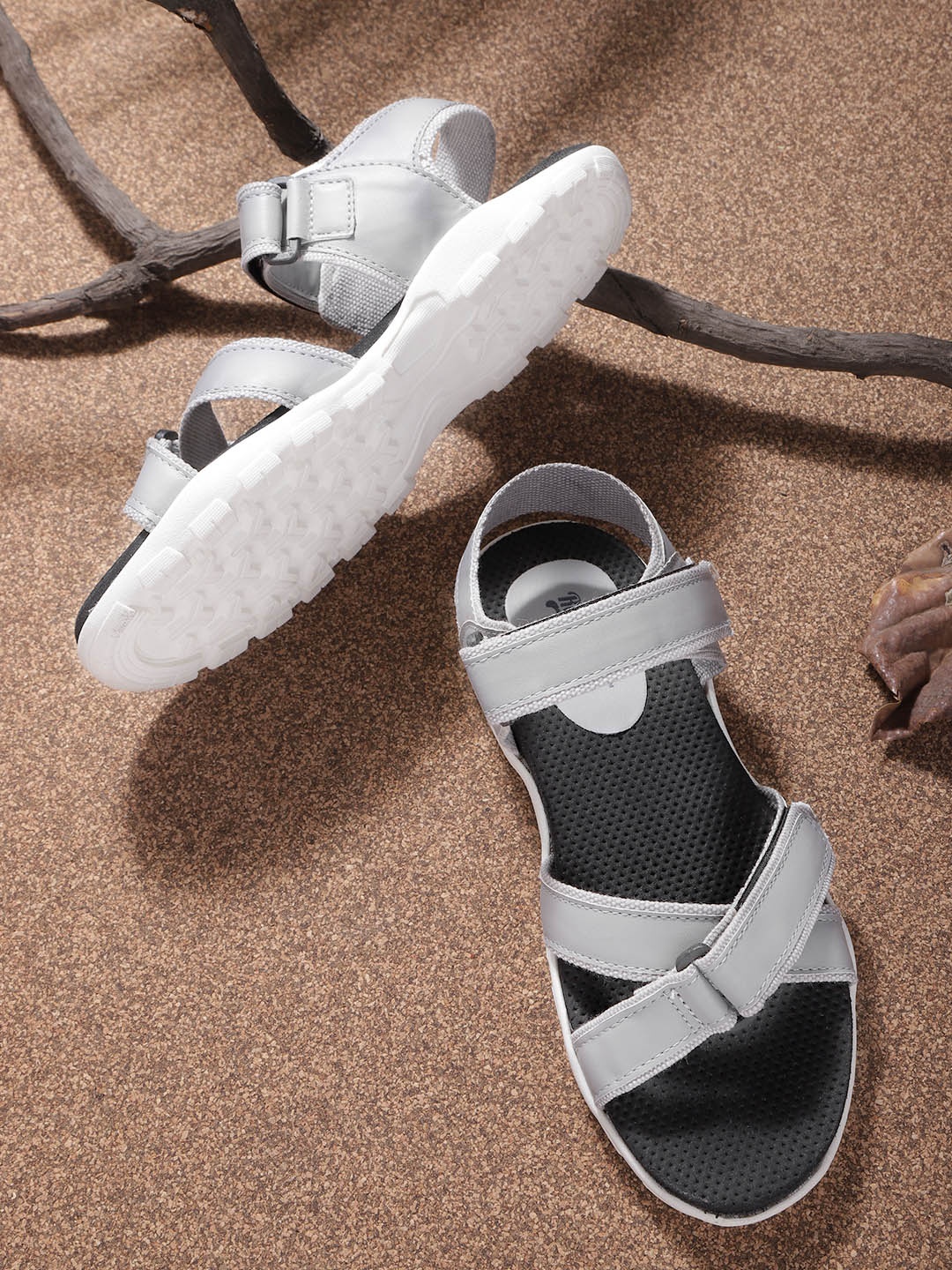 

The Roadster Lifestyle Co Women Grey Solid Sports Sandals