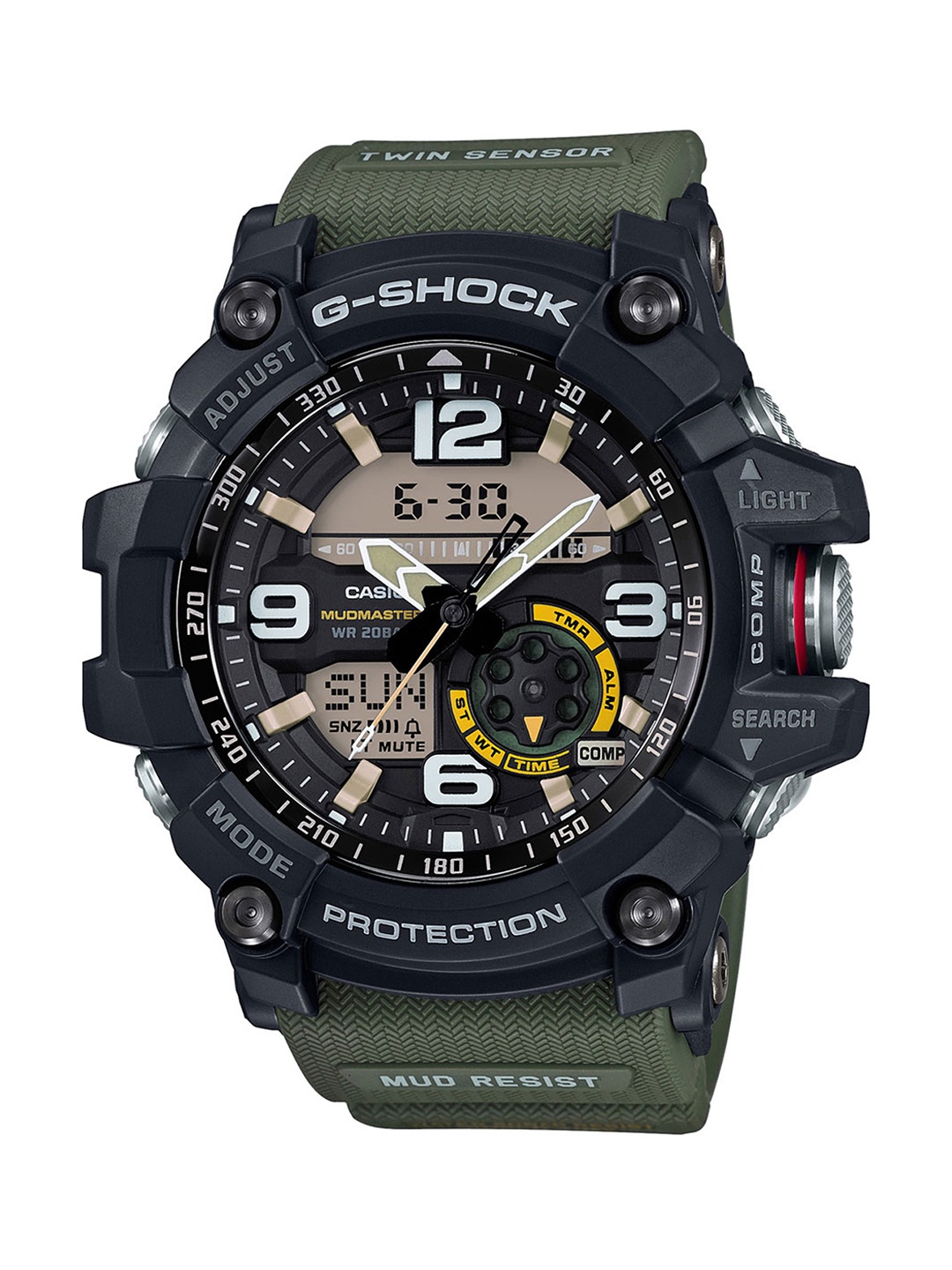 

CASIO Men G-Shock GG-1000-1A3DR Black Ana-Digi Dial Green Resin Strap Watch G662