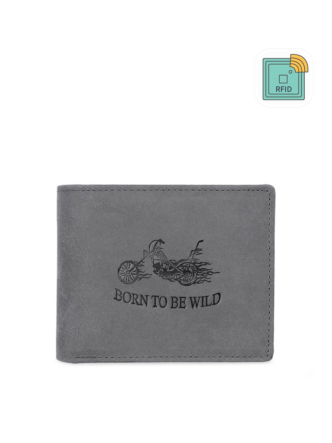 

WildHorn Men Grey Solid Two Fold Wallet