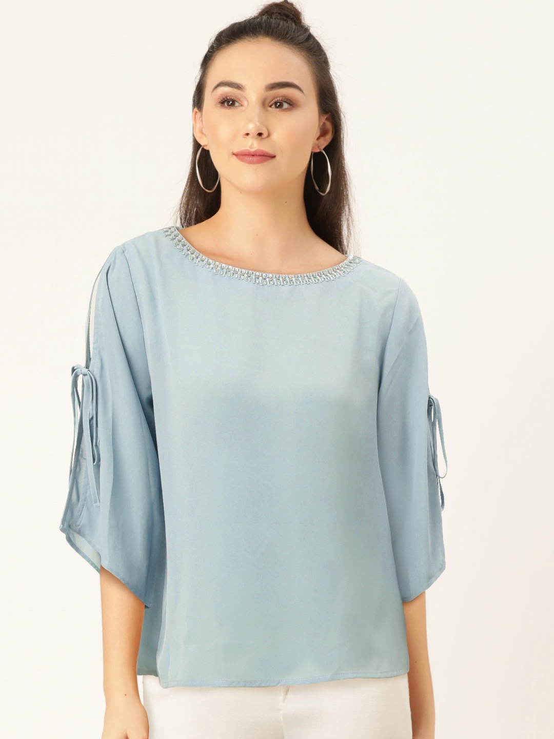 

Madame Women Blue Solid Top