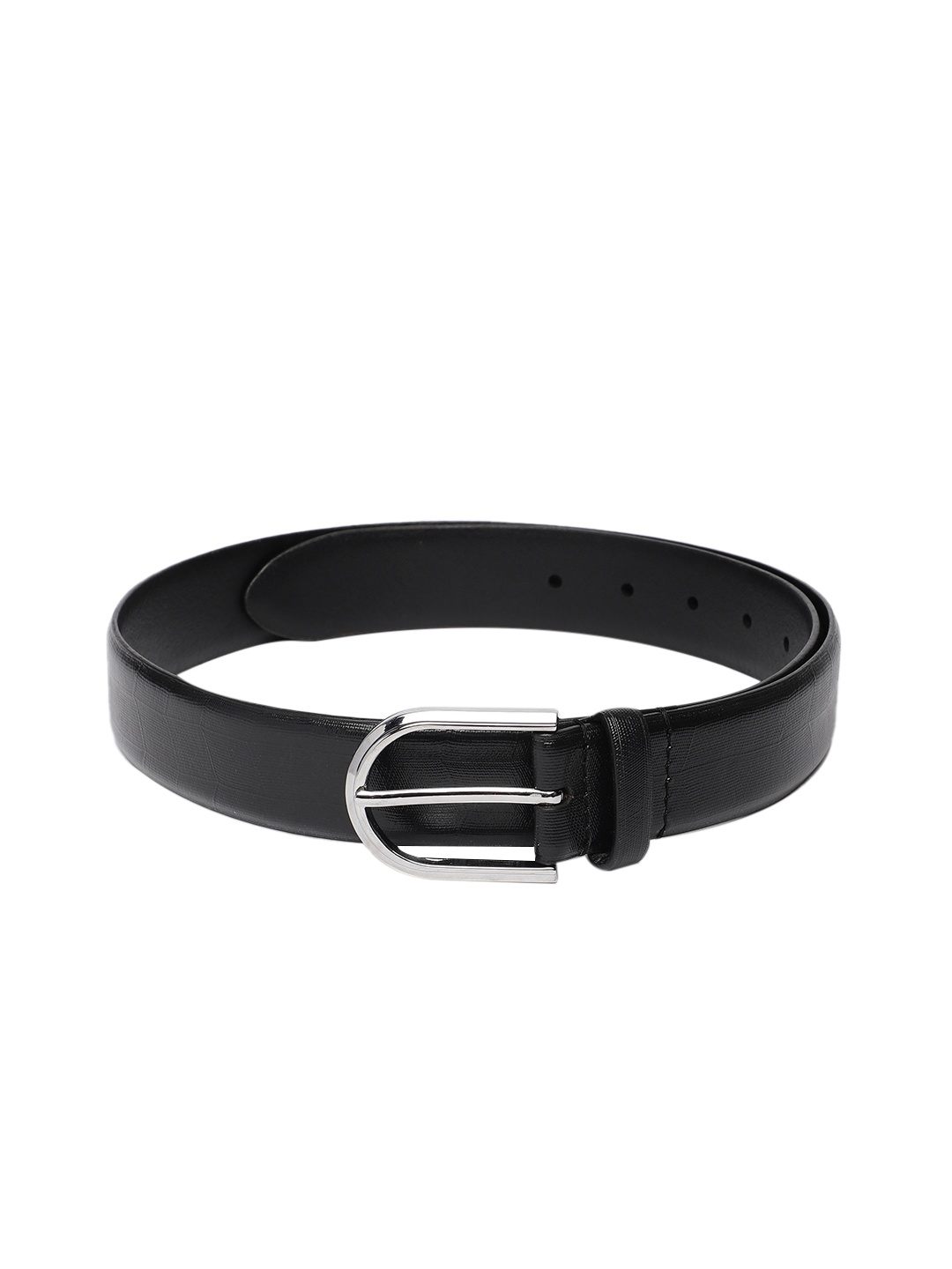 

Allen Solly Men Black Textured Leather Belt