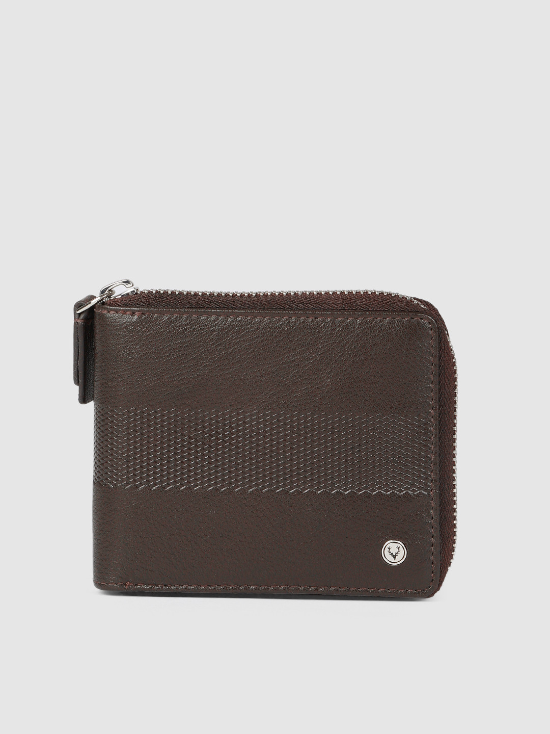 

Allen Solly Men Brown Solid Zip Around Leather Wallet