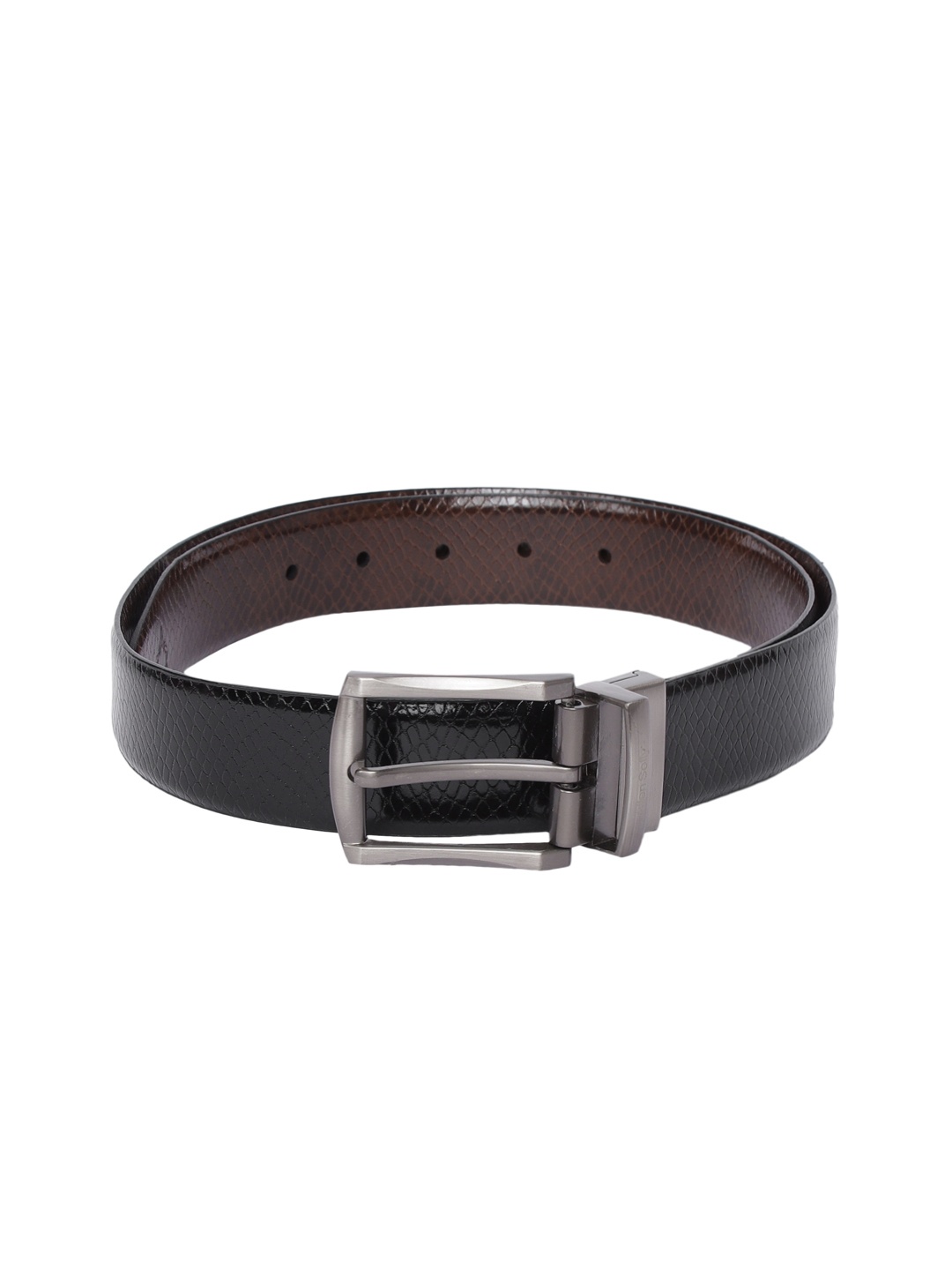 

Allen Solly Men Black Textured Leather Belt