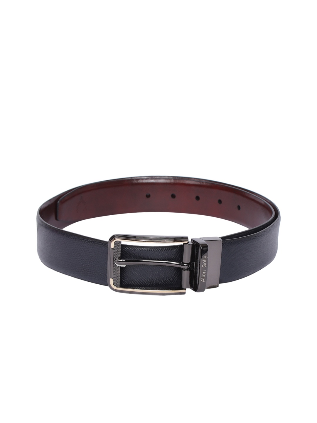 

Allen Solly Men Black Textured Formal Leather Belt