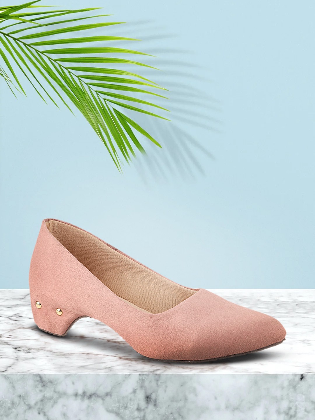 

Shoetopia Women Peach-Coloured Solid Pumps