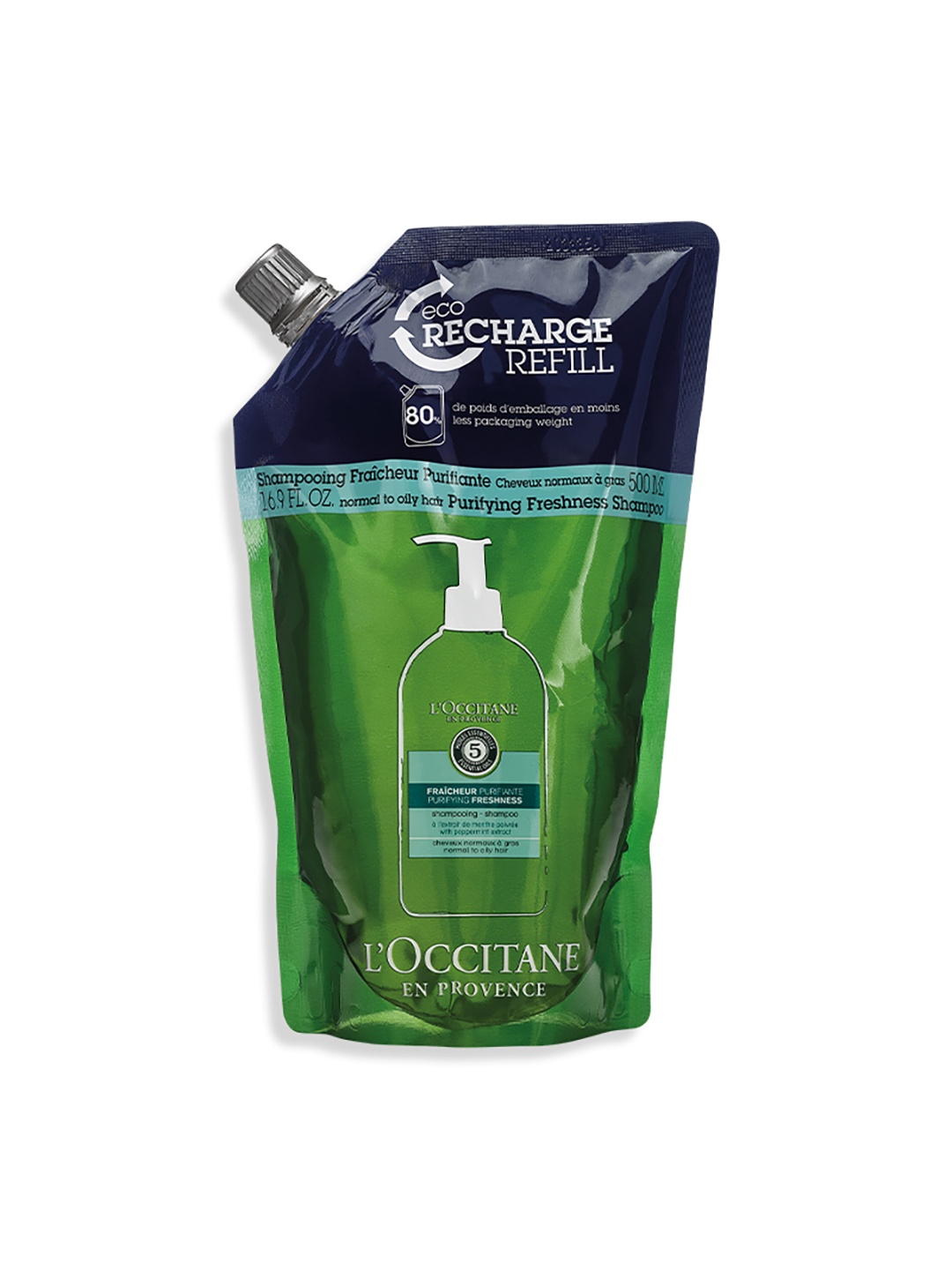 

L'Occitane en Provence Purifying Freshness Eco-Refill Shampoo 500ML, Transparent