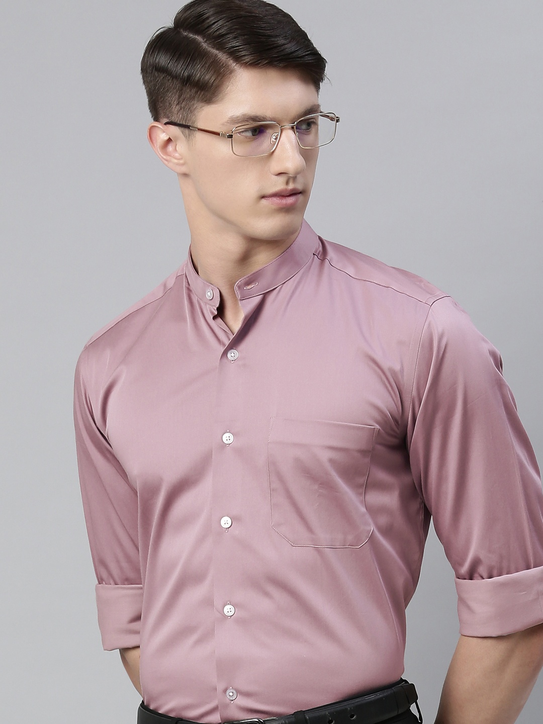 

Louis Philippe Men Pink Slim Fit Solid Party Shirt
