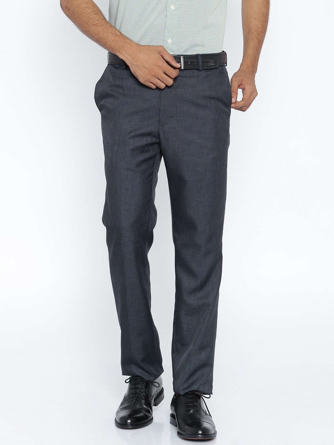

Arrow Navy Tapered Fit Formal Trousers, Navy blue