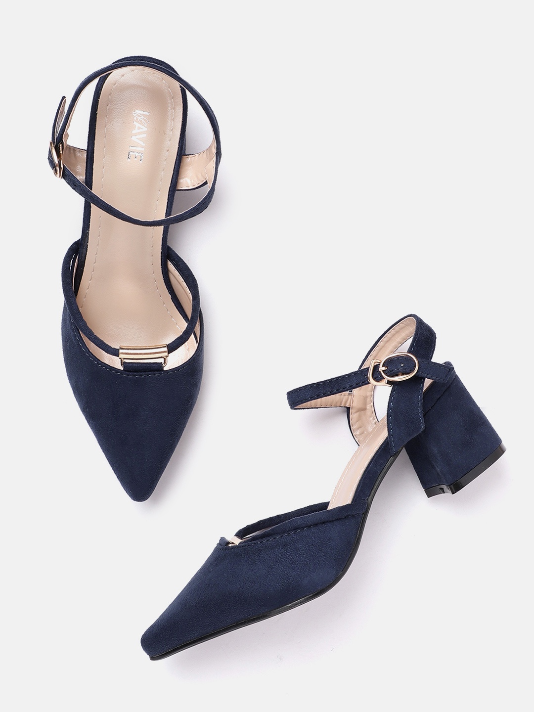 

Lavie Women Navy Blue Suede Finish Solid Pumps