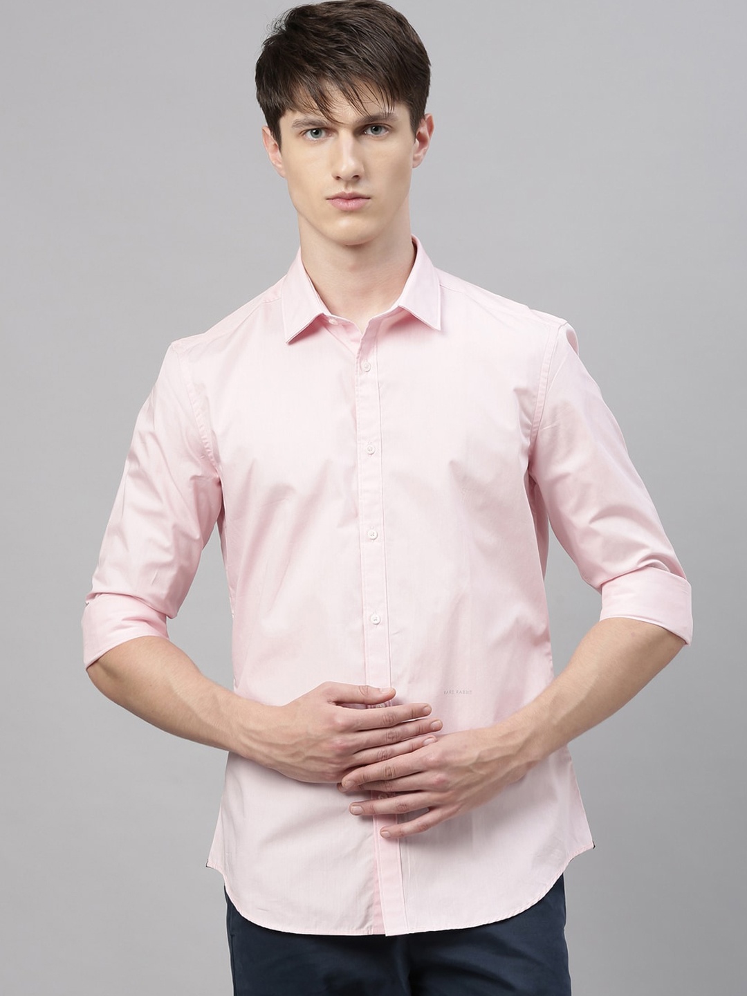 

RARE RABBIT Men Corp-Zander Regular Fit Printed Shirt, Pink