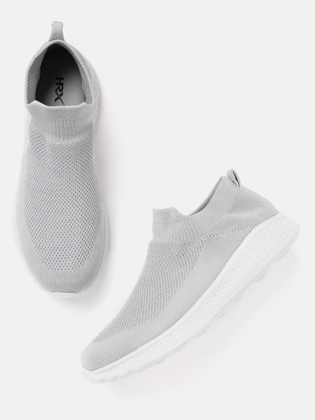 

HRX by Hrithik Roshan Women Grey Woven Design Walking Shoes
