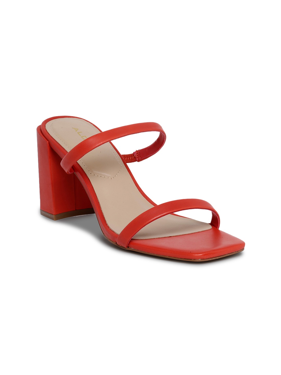 

ALDO Women Red Solid Leather Block Heels