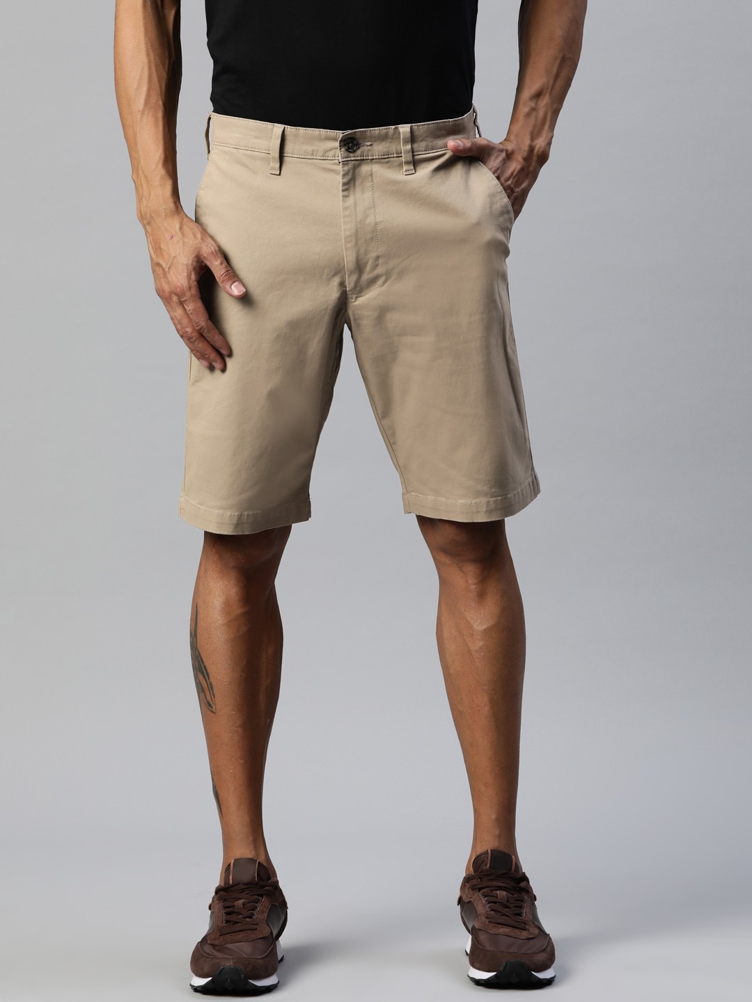 

Marks & Spencer Men Beige Solid Chino Shorts