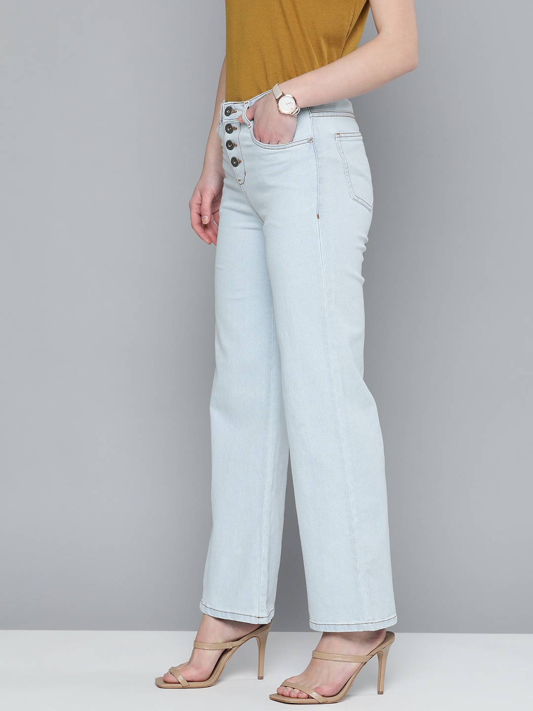 

Chemistry Women Wide Leg Light Fade Stretchable Jeans, Blue