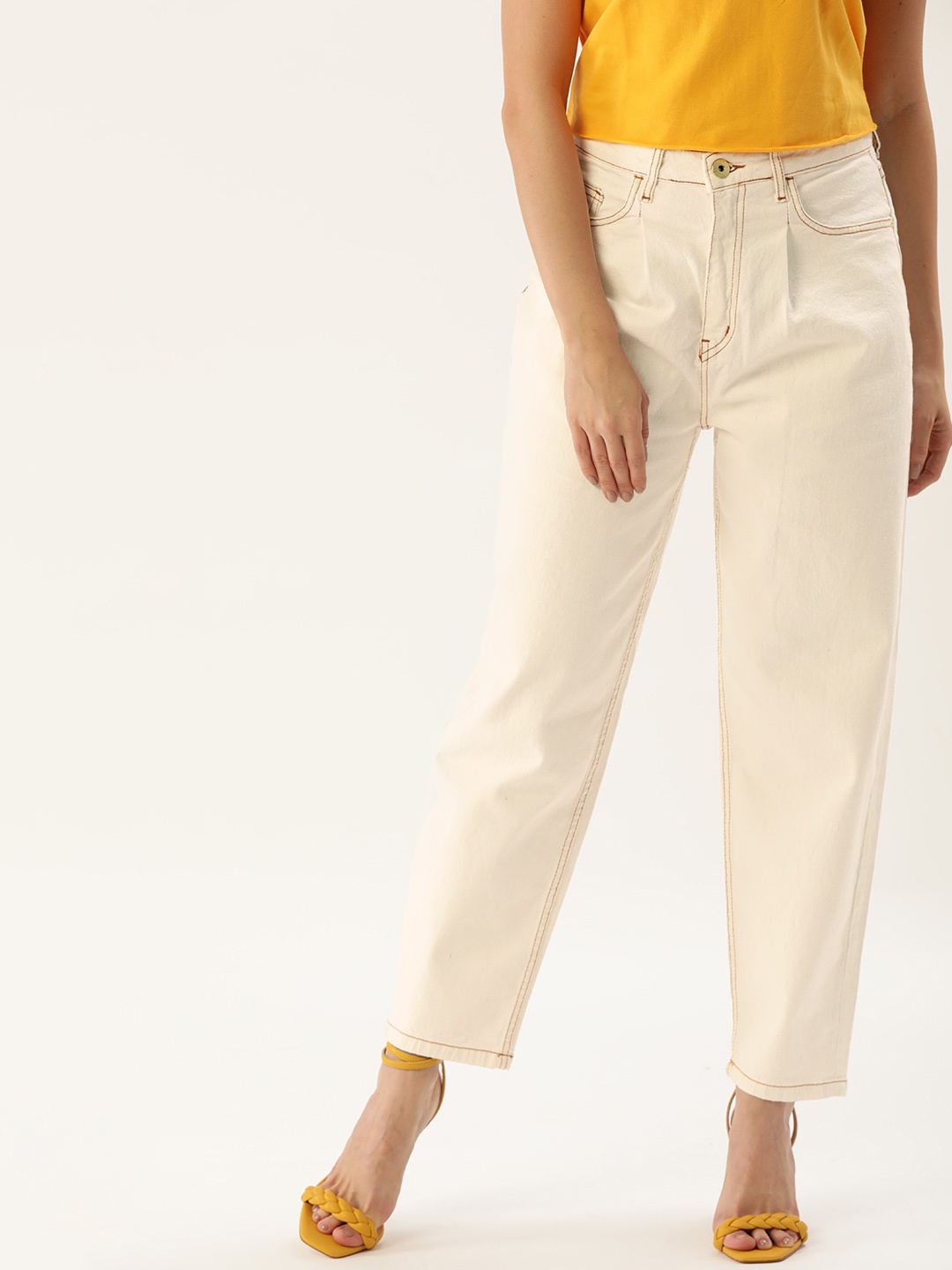 

Chemistry Women Off White Mom Fit High-Rise Stretchable Jeans