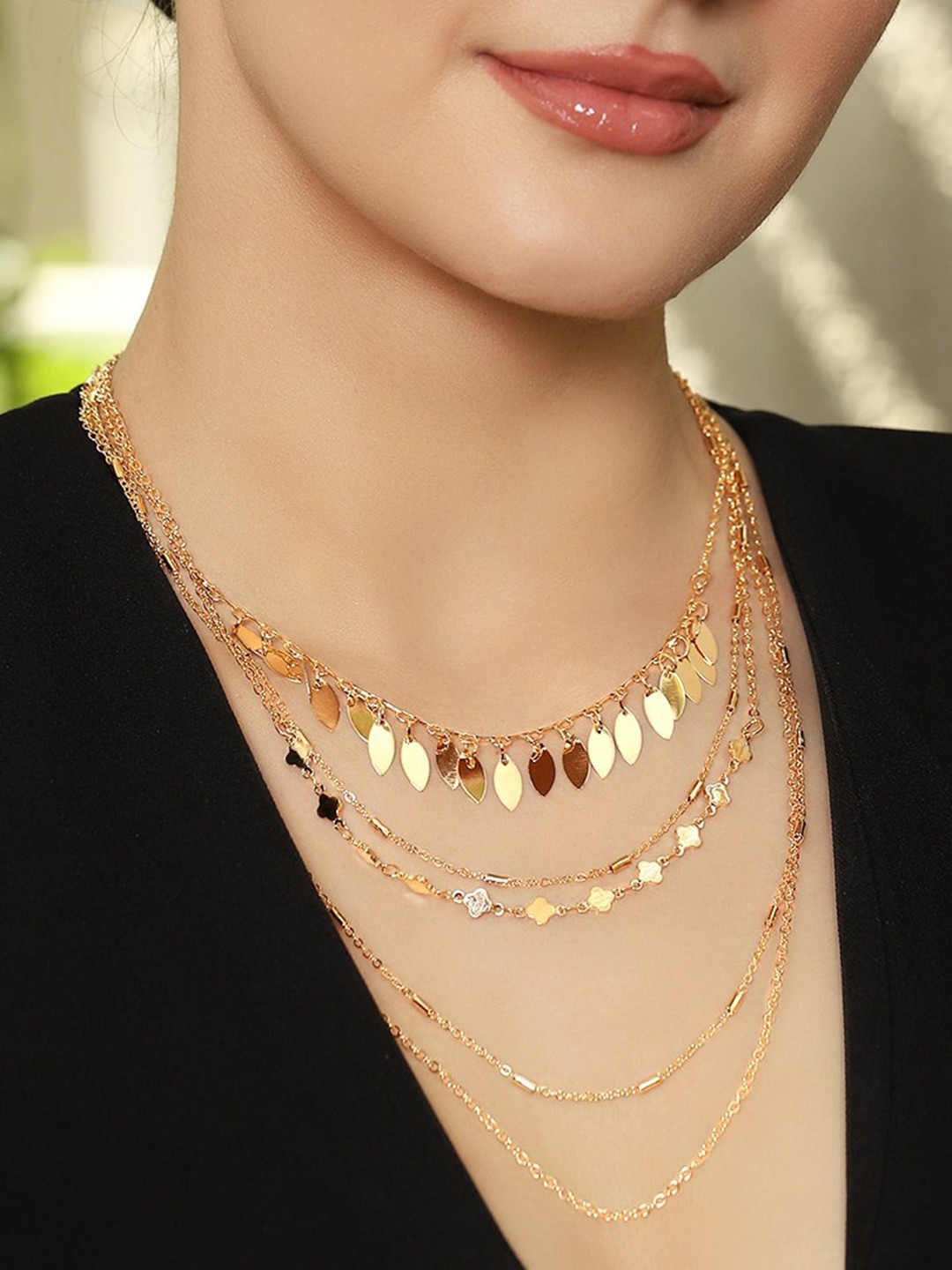 

TOKYO TALKIES X rubans FASHION ACCESSORIES Gold-Plated Layered Handcrafted Chain