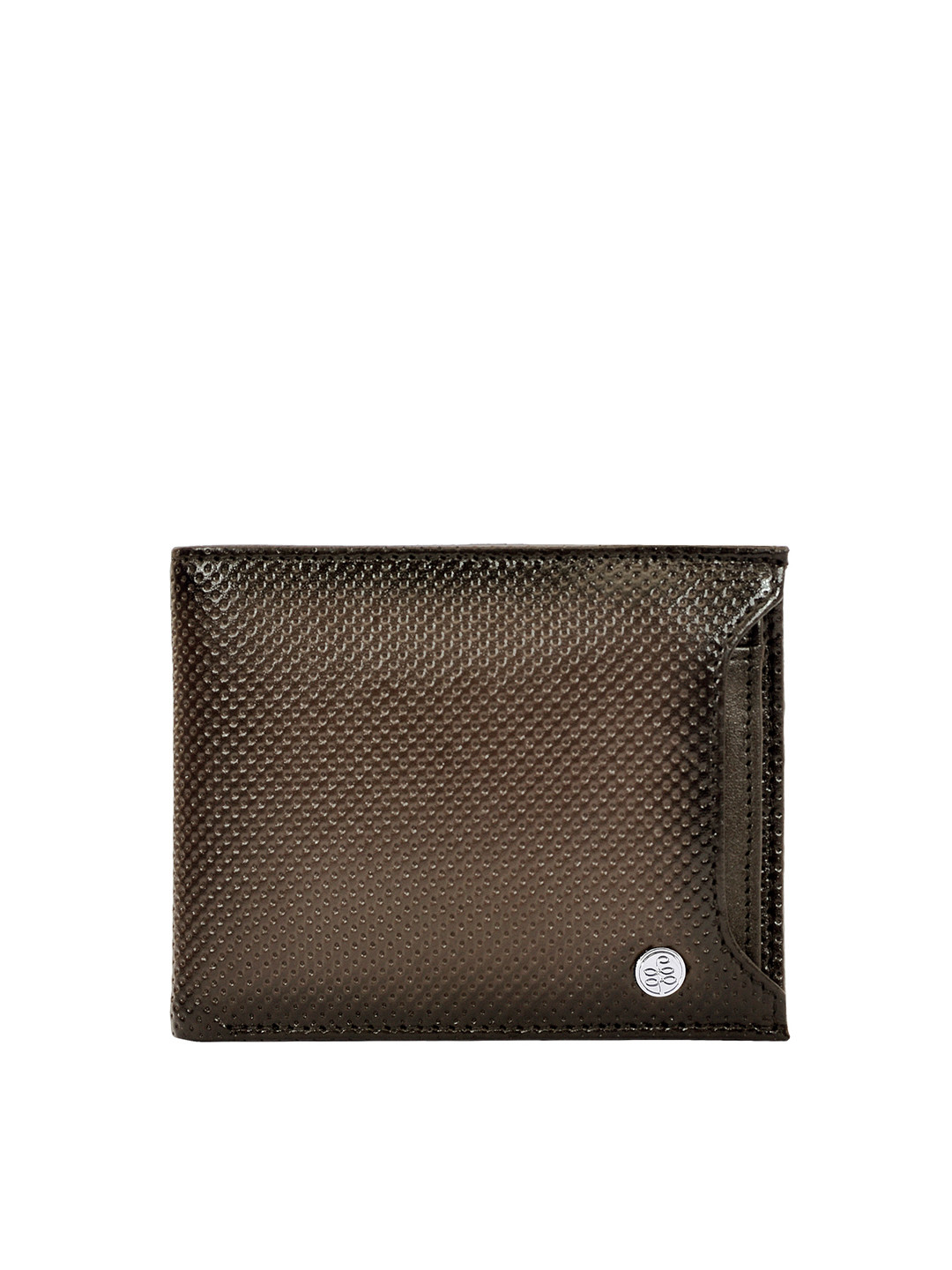 

Eske Men Brown Textured Leather Two Fold Wallet