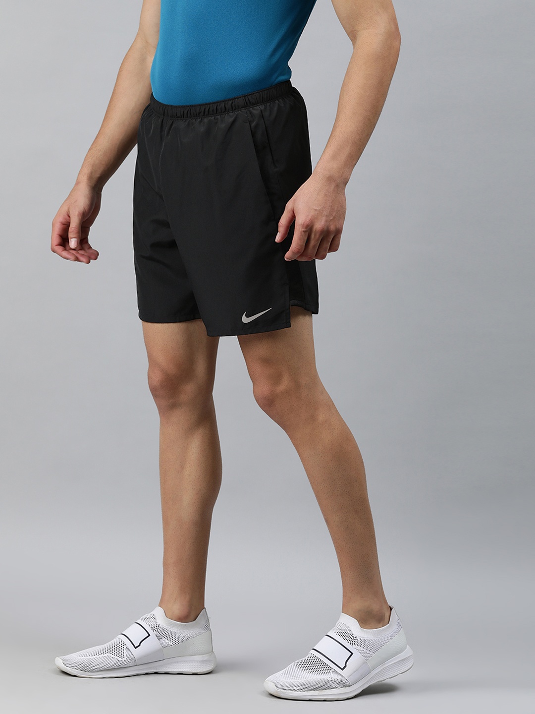 

Nike Men Black Solid Regular Fit CHALLENGER DRI FIT Running Sports Shorts