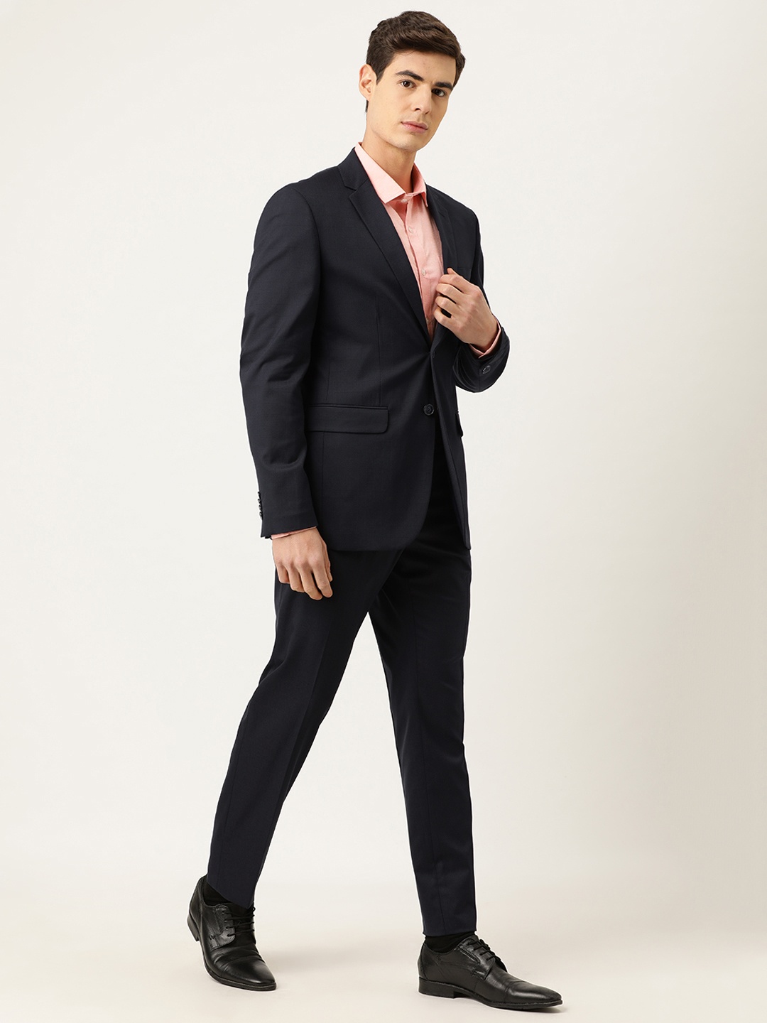 

Peter England Men Navy Blue Solid Neo Slim Fit Single-Breasted Formal Suit