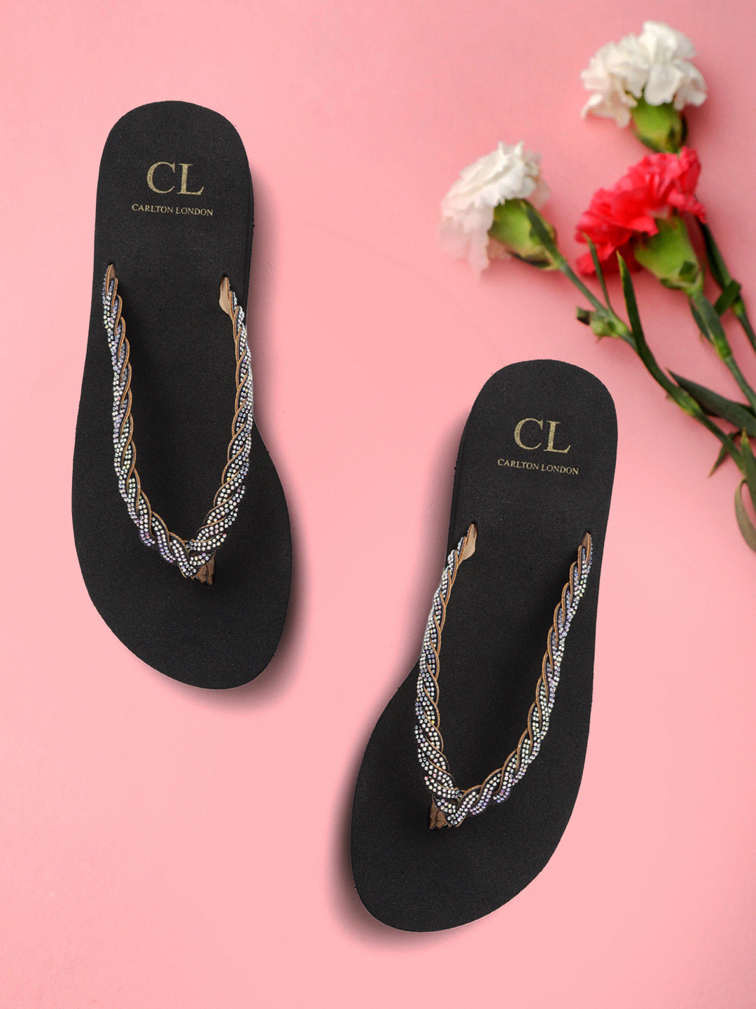 

Carlton London Women Black Embellished Comfort Heels