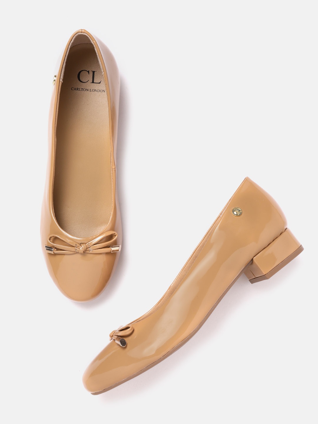 

Carlton London Women Tan Brown Solid Ballerinas with Bow Detail