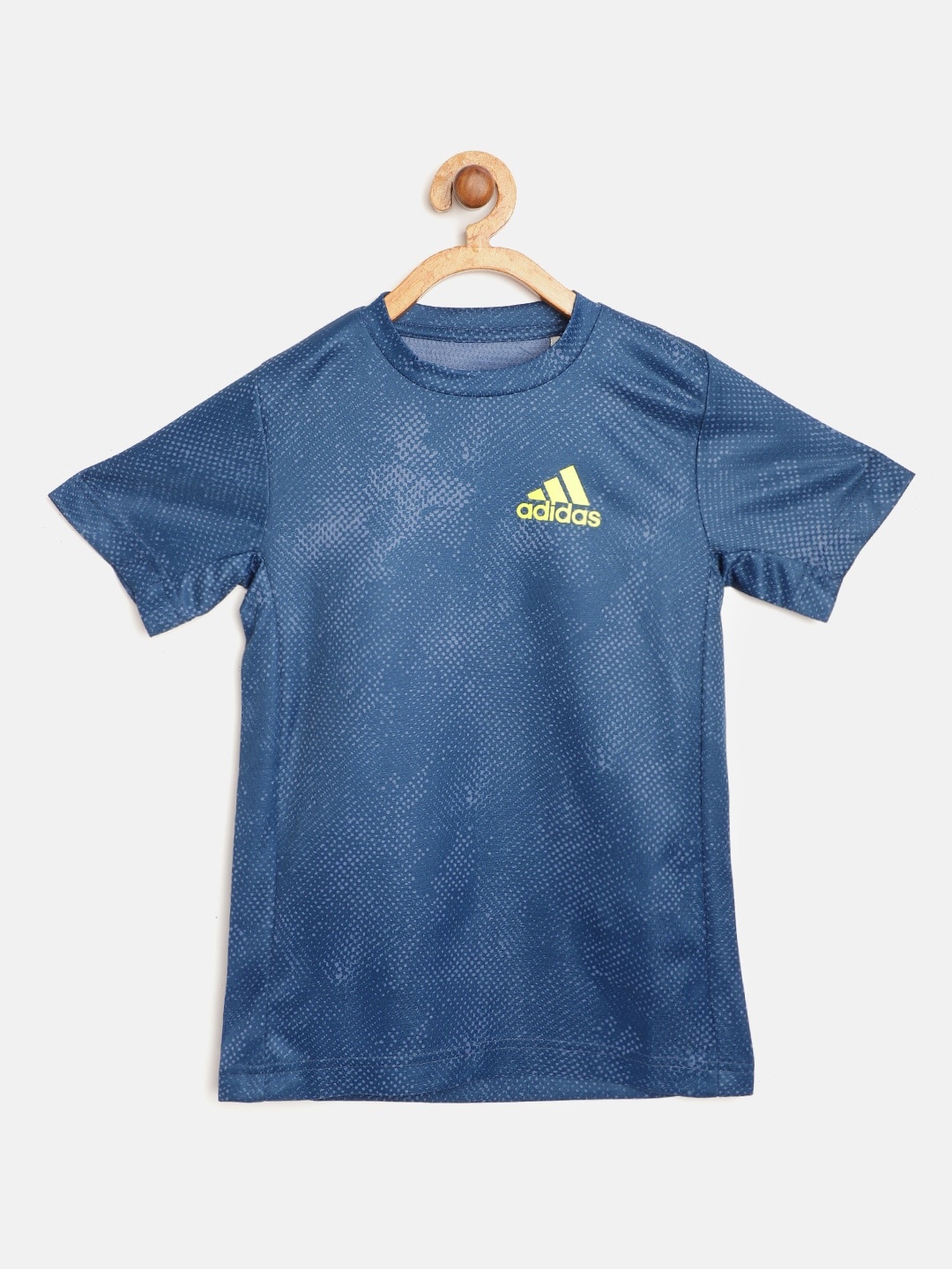 

ADIDAS Boys Navy Blue Heat Ready Primegreen OZ Freelift Tennis Sustainable T-shirt