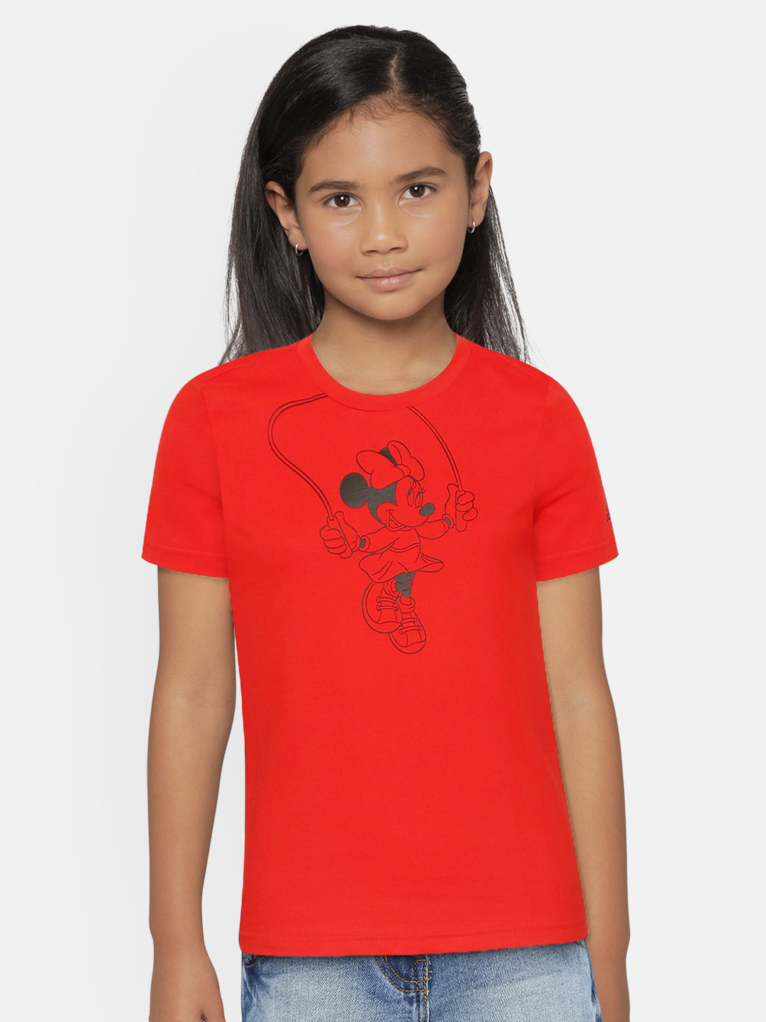 

ADIDAS Red Black Minnie Mouse Print X Disney Pure Cotton Sustainable T-shirt