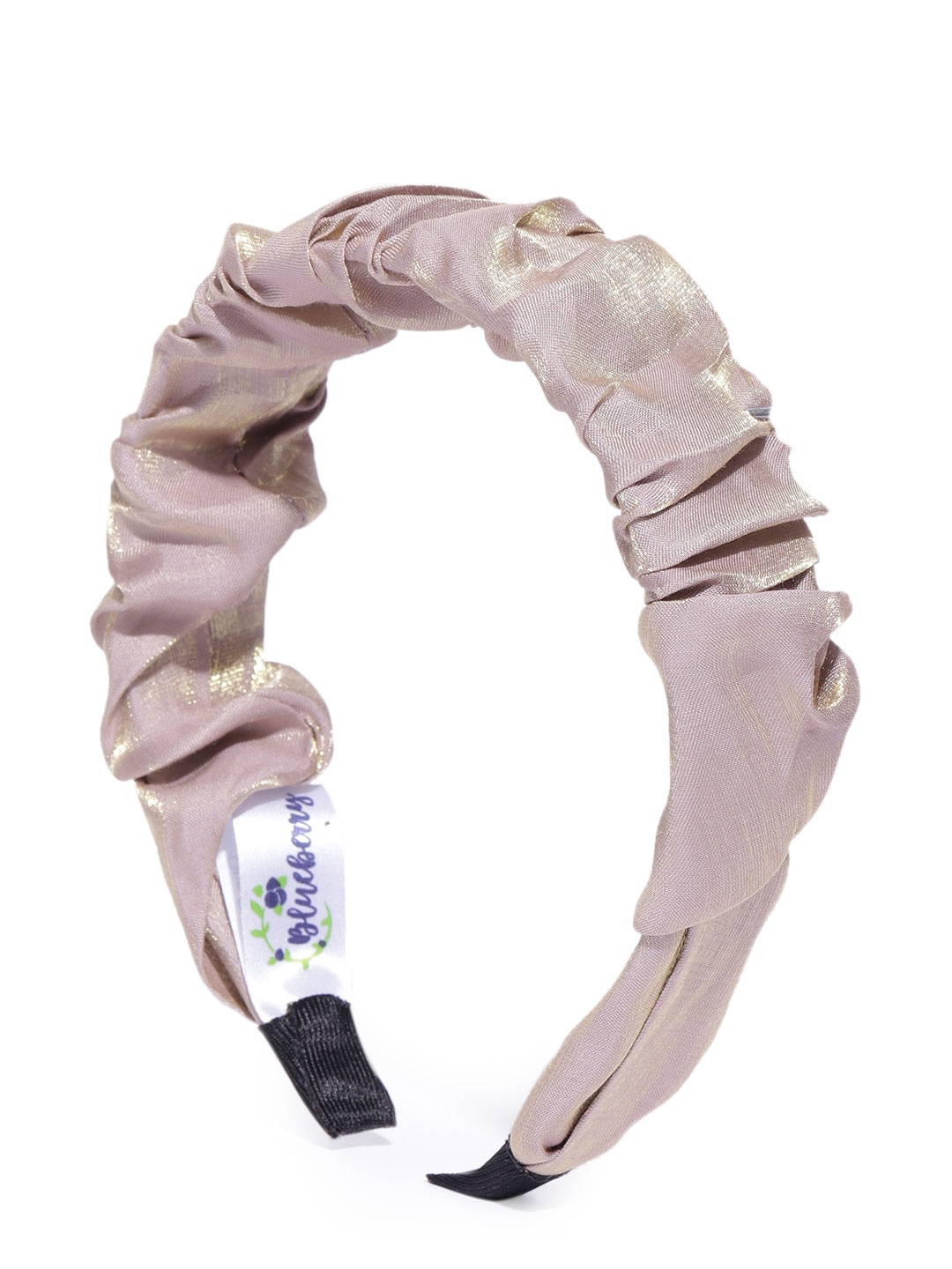 

Blueberry Mauve Dual-Toned Solid Hairband with Crinkled Detail