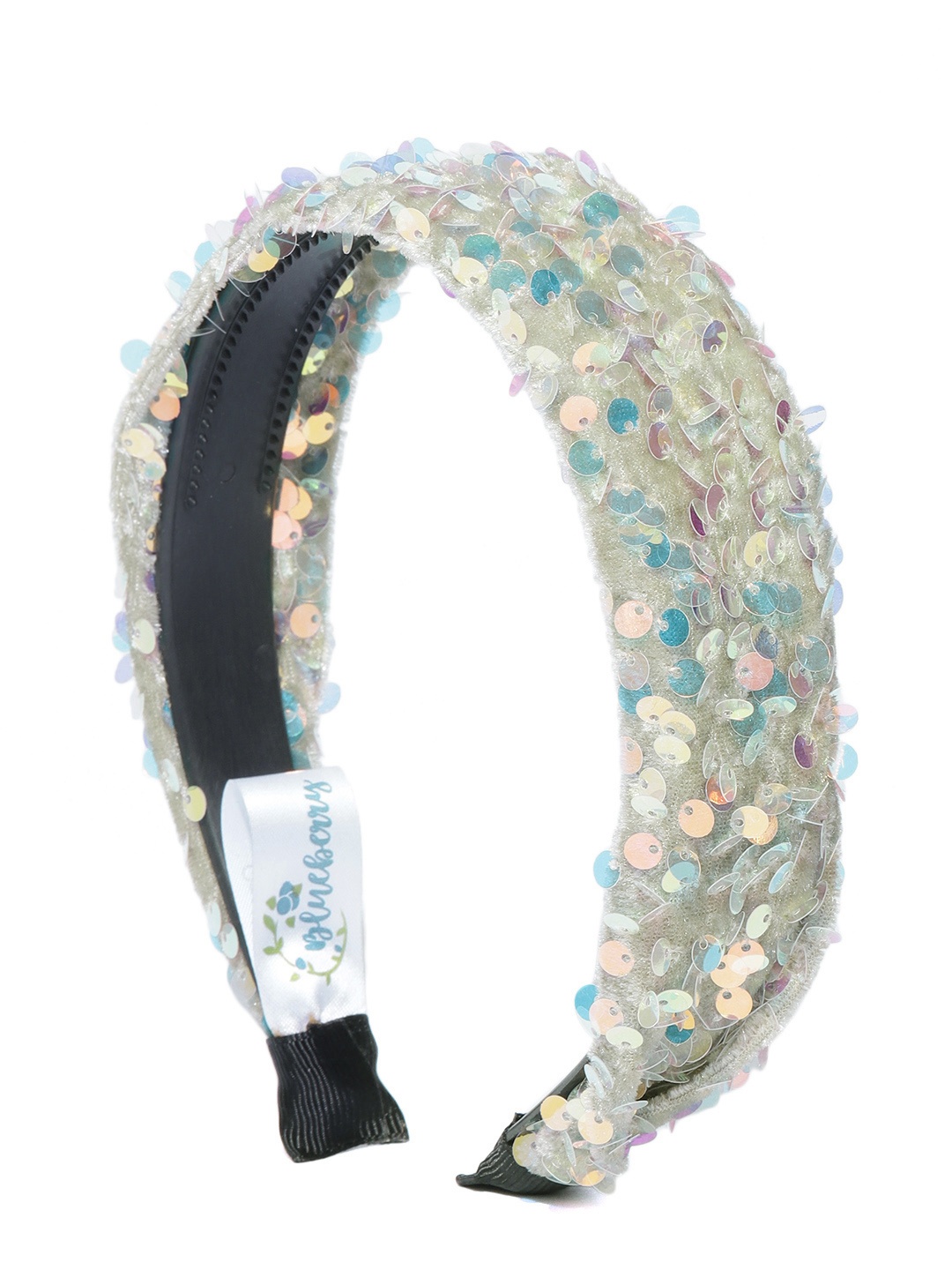 

Blueberry Sea Green Velvet Finish Mermaid Sequinned Hairband
