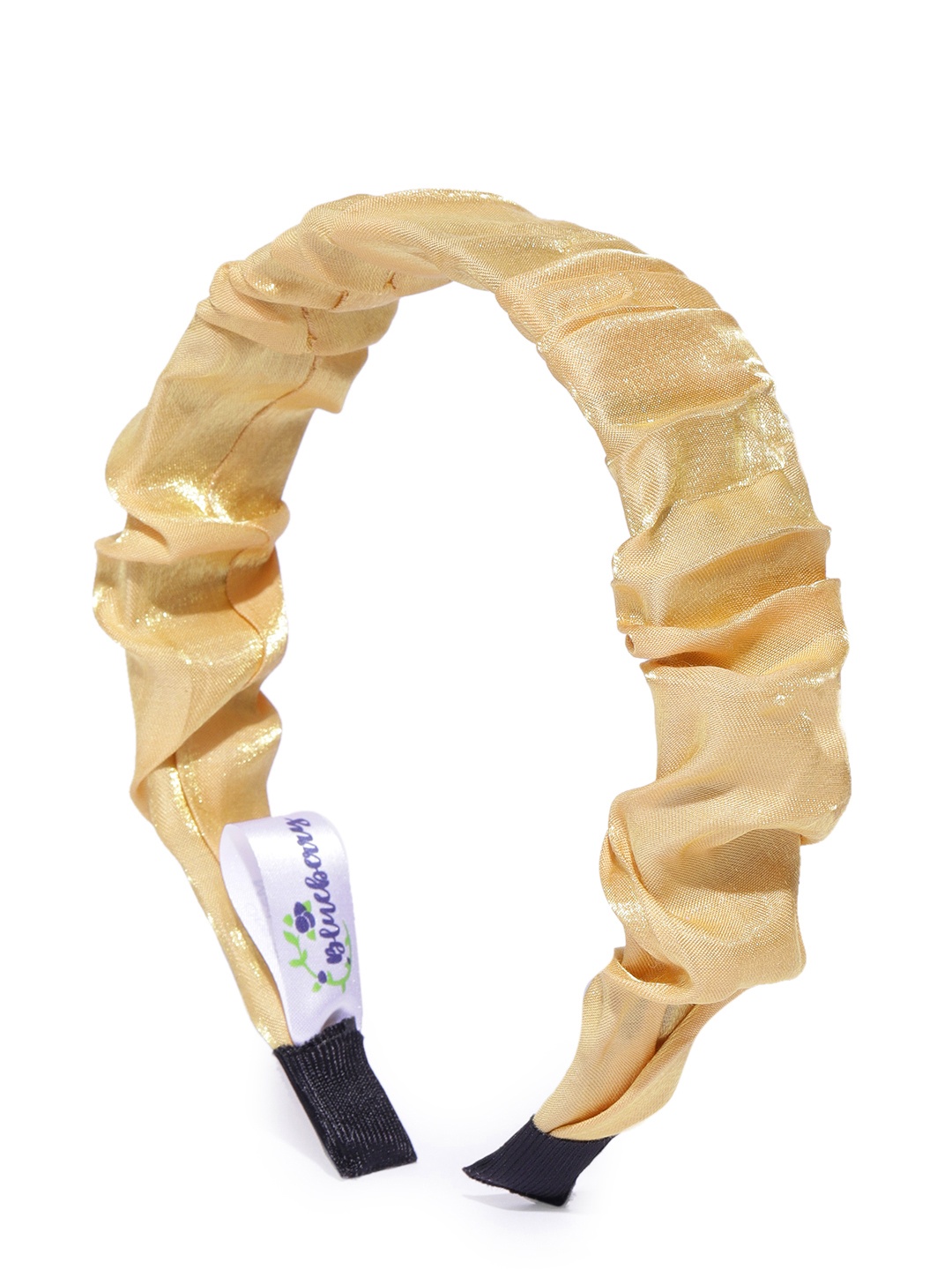 

Blueberry Beige Solid Hairband with Crinkled Detail