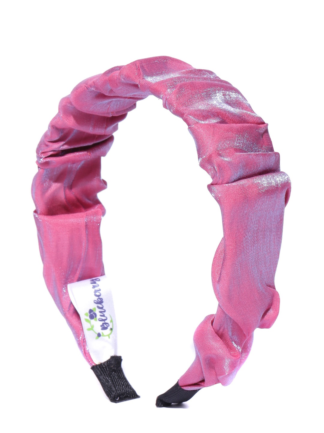 

Blueberry Pink Dual Toned Solid Hairband with Crinkled Detail