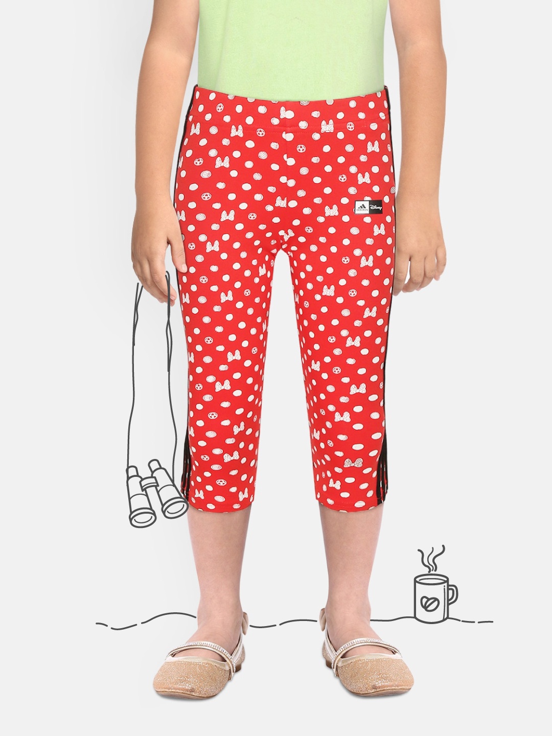 

ADIDAS Girls Red & White Disney Printed Sustainable Tights