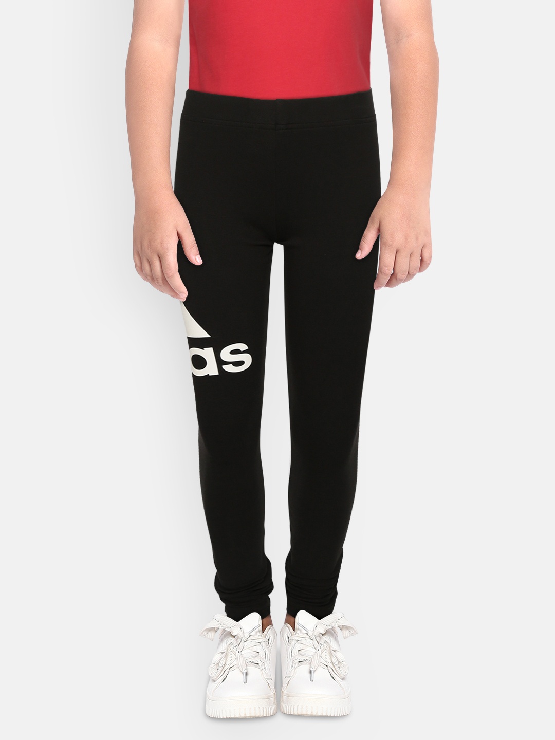 

ADIDAS Girls Black Essentials Brand Logo Detail Sustainable Tights