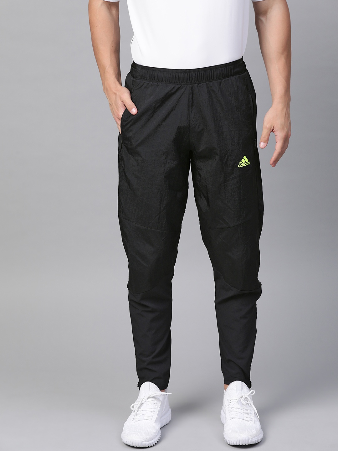 

Adidas Men Black Solid Ultra Running Track Pants