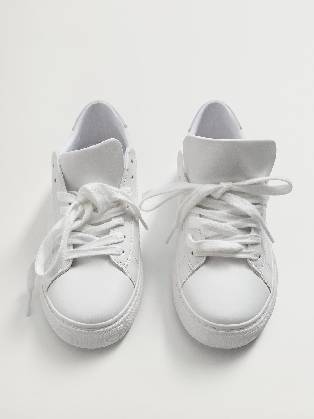 

MANGO Women White Solid Canvas Sneakers
