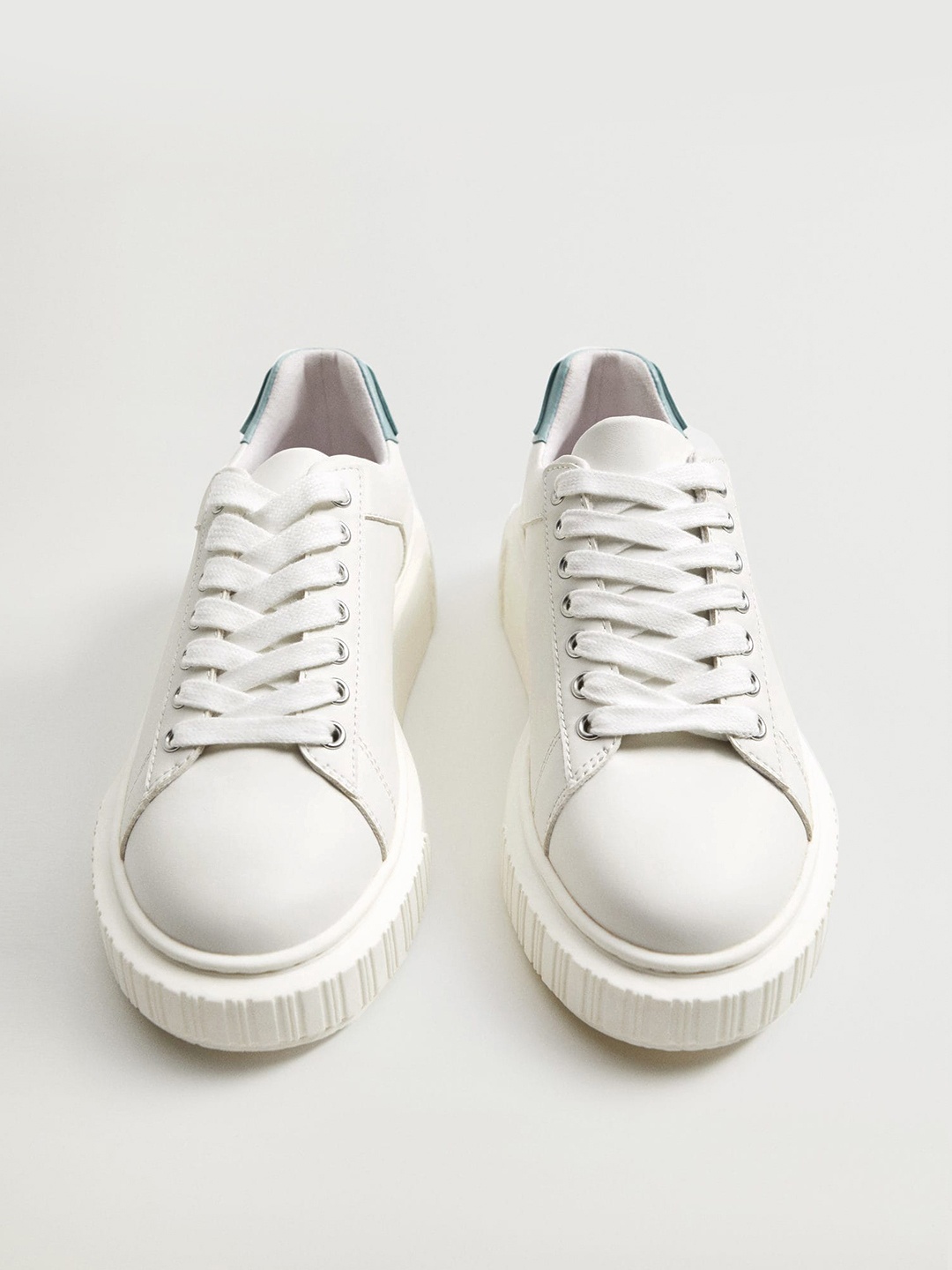 

MANGO Women White Solid Flatform Sneakers