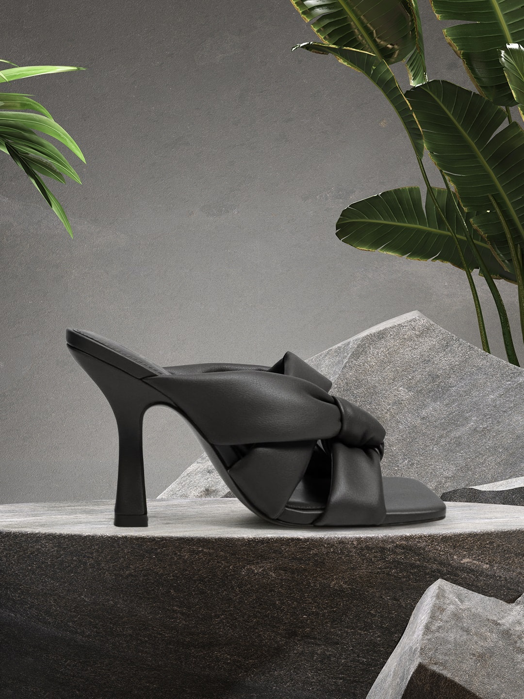 

MANGO Women Black Solid Slim Heels