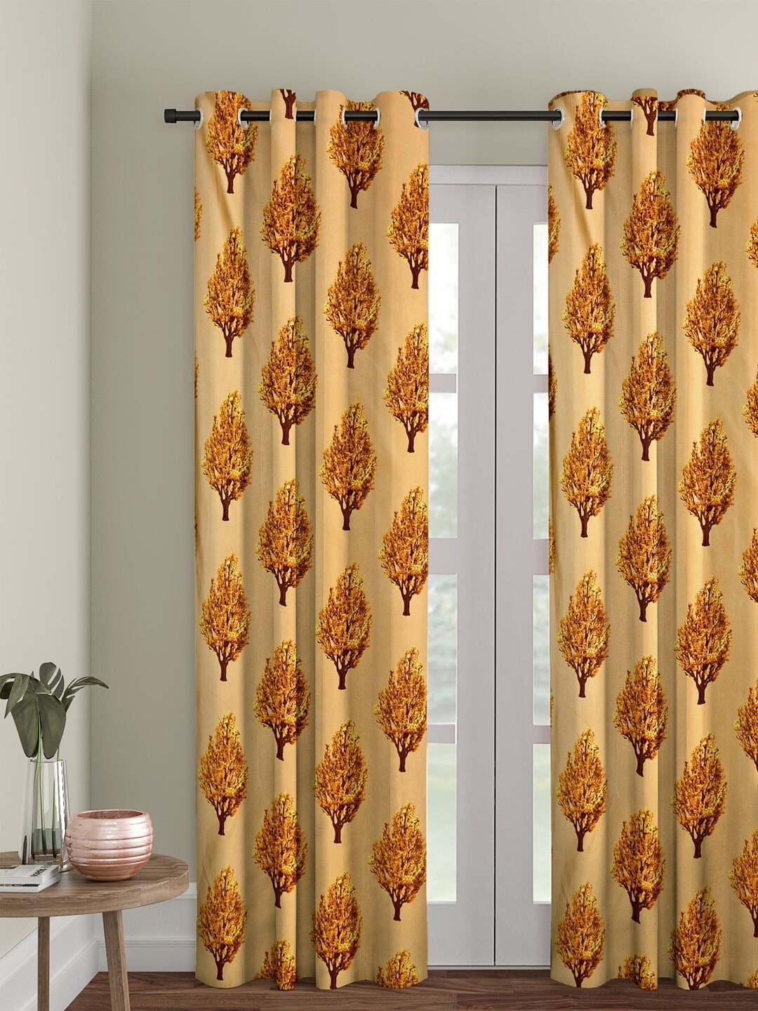 

Cortina Single Floral Printed Door Curtain, Beige
