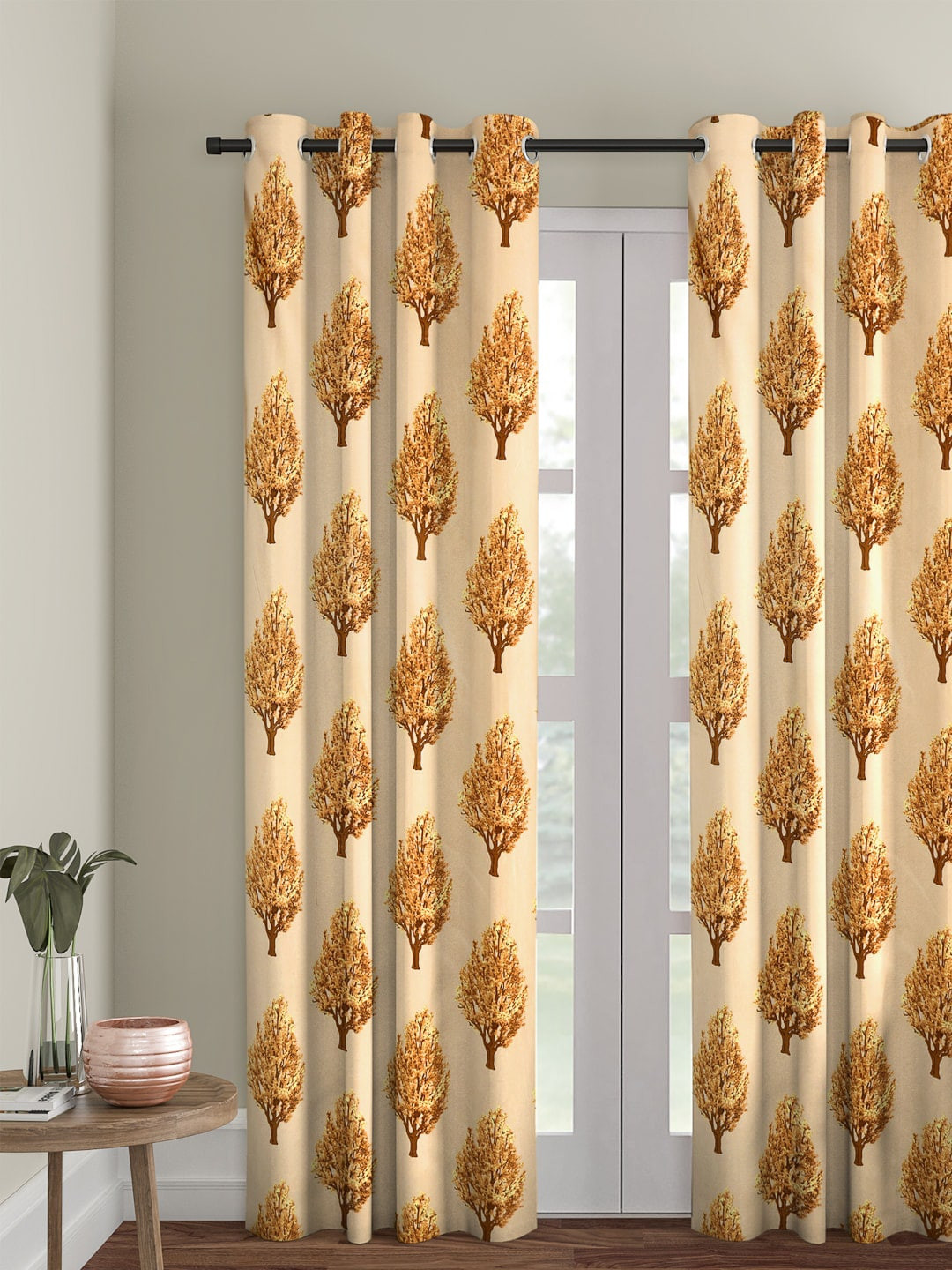 

Cortina Beige Single Printed Curtain