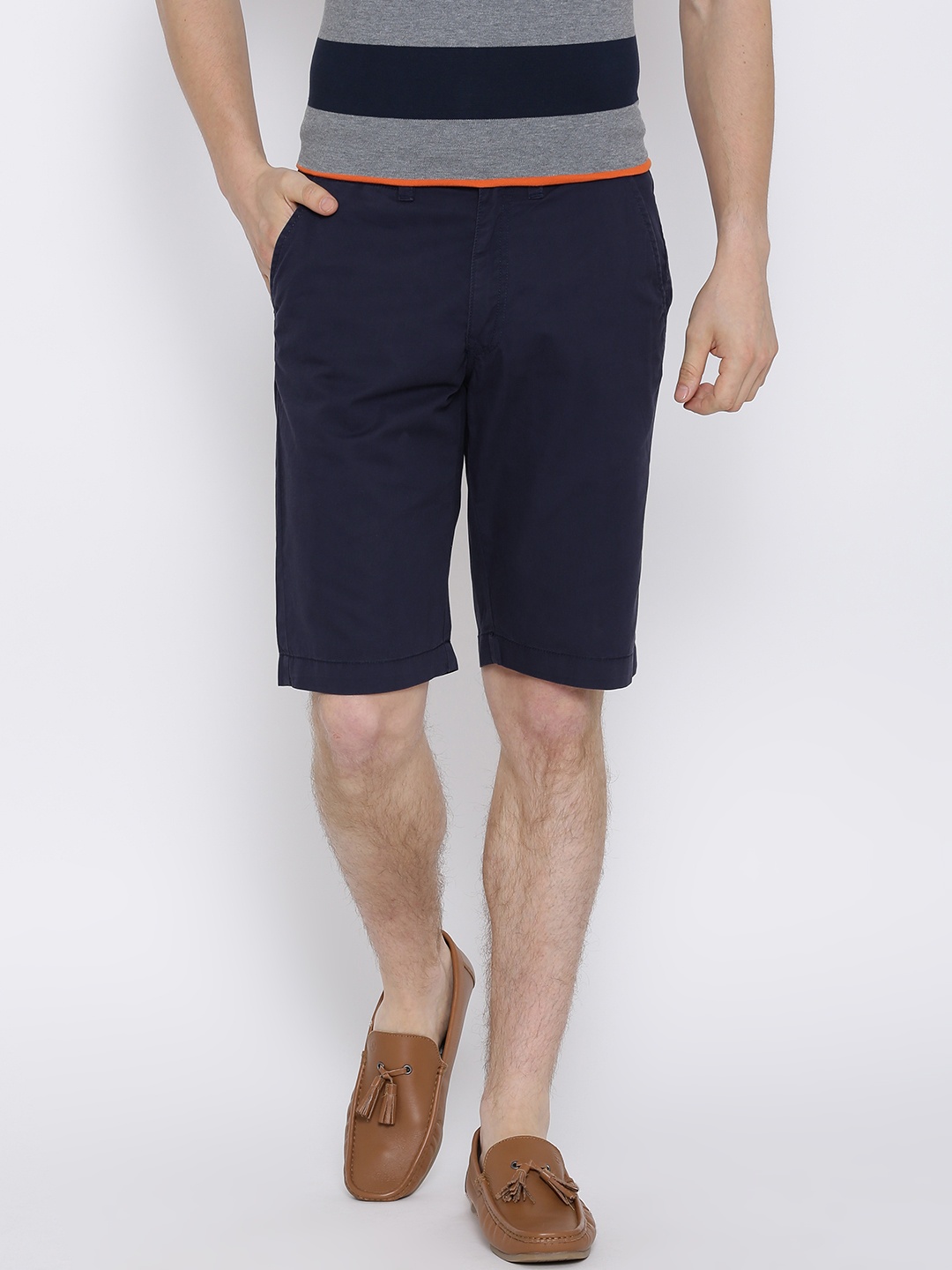 

Peter England Navy Slim Shorts, Navy blue