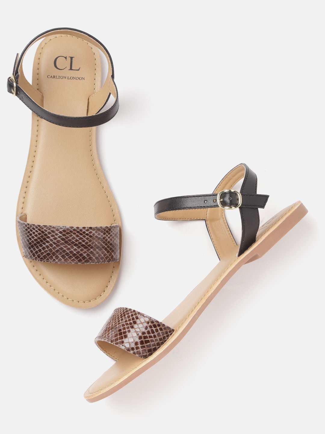 

Carlton London Women Beige Woven Design Open Toe Flats